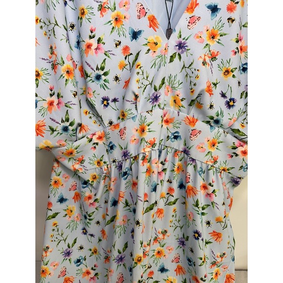 Alexia Admor Womens August Midi Dress Halogen Garden V-neck Plus Size 2X #11 - Picture 9 of 11